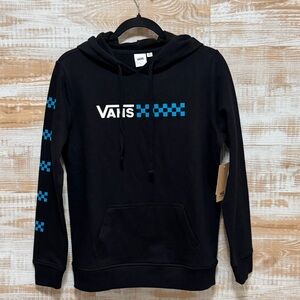 Vans Black Checkered Logo Hoodie in Size XS